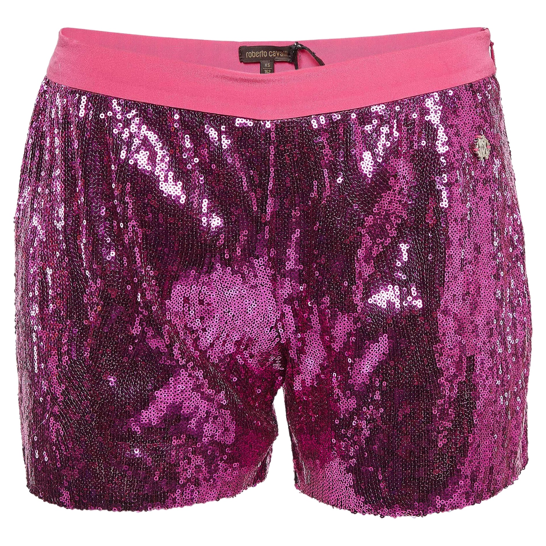 Roberto Cavalli Pink Sequin Shorts XS