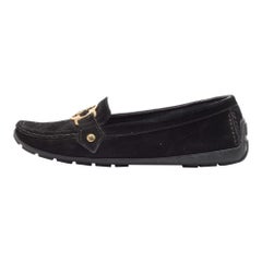 Louis Vuitton Black Suede Oxford Loafers Size 39