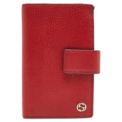 Gucci Red Leather Interlocking G Trifold Wallet