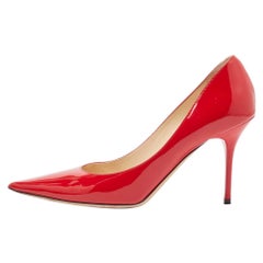 Jimmy Choo Red Patent Leather Love Pumps Size 37.5