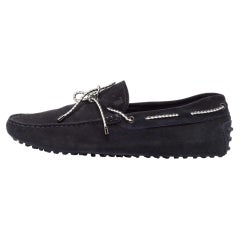Tod's Black Suede Driver Loafers Size 39.5