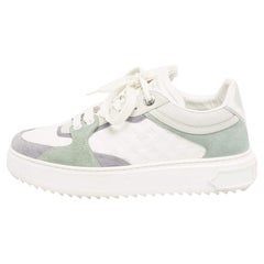 Louis Vuitton Monogram Embossed Leather and Suede Time Out Sneakers Size 37.5