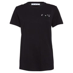 Camiseta de algodón Off-White negra con el logotipo de la flecha de fusión líquida S