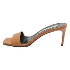 Stella McCartney Brown Faux Leder Slide Sandalen Größe 38