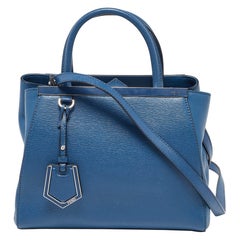 Fendi Petite Sac 2jours Tragetasche aus blauem Leder