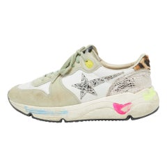 Used Golden Goose Multicolor Leather Mesh and Suede Low Top Sneakers Size 38