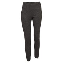 Used Max Mara Black Dots Pattern Stretch Knit Trousers S