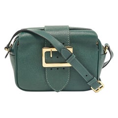 Burberry Green Leather Small Medley Buckle Crossbody Bag