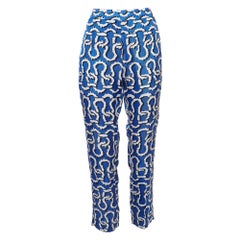 Kenzo Blue Print Silk Elasticated Waist Pants S