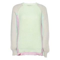 Stella McCartney Mehrfarbiger Pullover aus Rippenstrick mit Farbblockmuster S