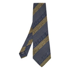 Emporio Armani Navy Striped Silk Traditional Tie
