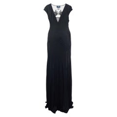 Class by Roberto Cavalli Black Jersey Embellished Sleeveless Maxi Dress L