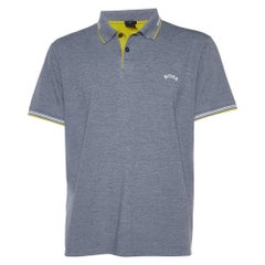 Boss by Hugo Boss Grey Cotton Paul Curved Polo T-Shirt XXXL