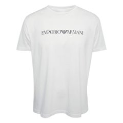 Emporio Armani White Logo Print Cotton Crew Neck T-shirt XXL