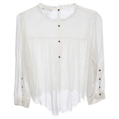 Chloé Off-White Top in seta e lino L