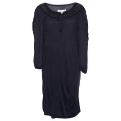 See by Chloe - Tunique noire en tricot Modal bordée de col L