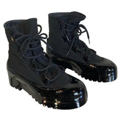 Chanel botines de nailon negro