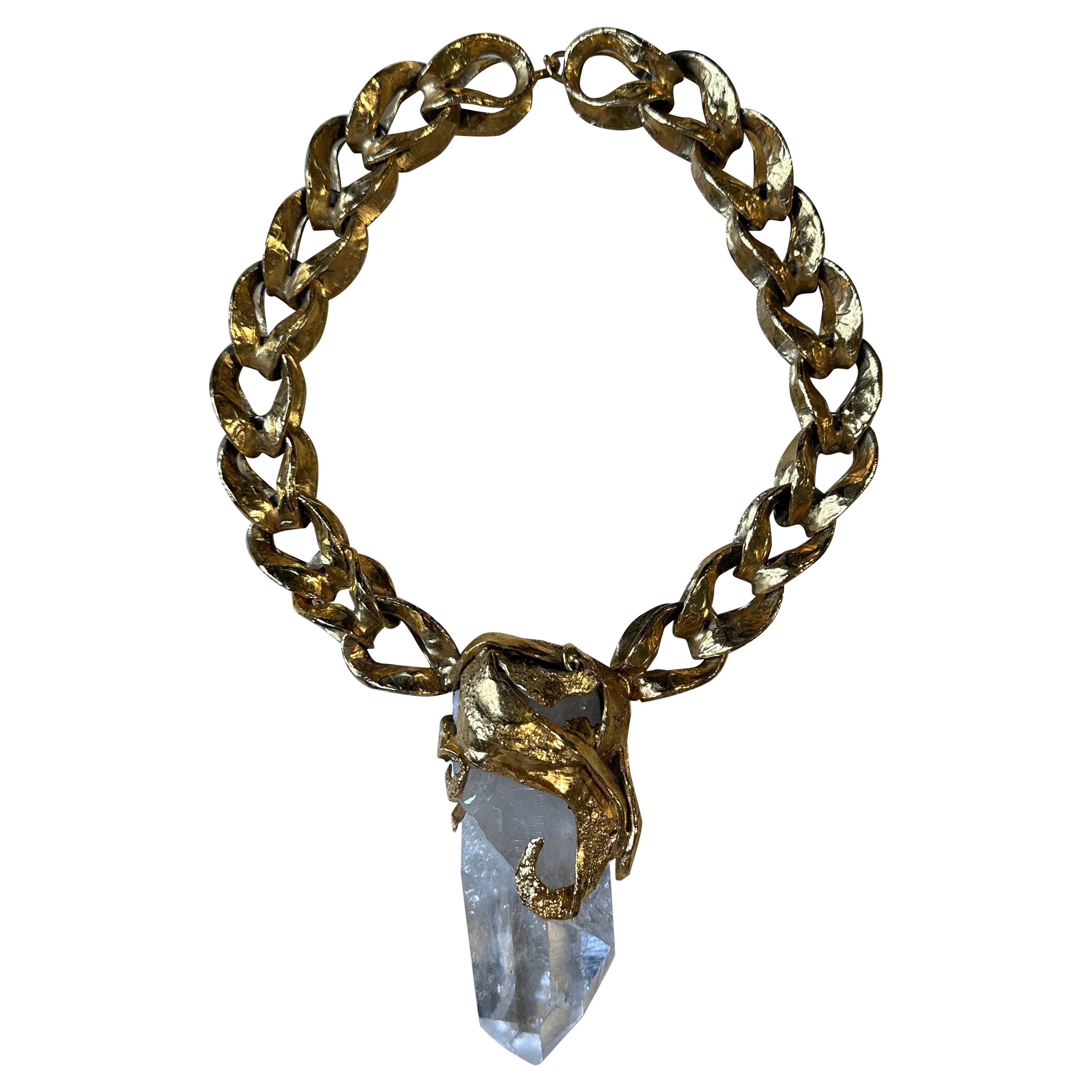 Collana di cristalli d'oro Robert Goossens in vendita