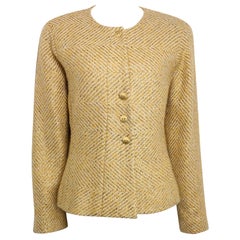 Chanel Gold metallic glitzernde Tweed-Jacke aus Wolle