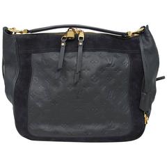 Louis Vuitton Audacieuse Navy Blue Suede Empreinte Leather Handbag at ...