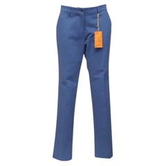 ETRO Blue Pants Trousers Straight Leg Zipper Button Sz 42 NWT