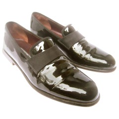 Retro Salvatore Ferragamo Men's Black Patent Leather Dress Shoes 