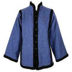 1976 YVES SAINT LAURENT 'opéras - ballets Russes' wool coat with braided trim
