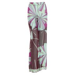 Emilio Pucci Multicolored Silk Patterned Wide-Leg Pants Fall2002