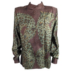 Yves Saint Laurent Seidenbluse mit Tierdruck