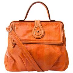 Zagliani Orange Python Large Hobo Bag 7
