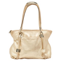 DKNY Gold Leather Metal Detail Tote