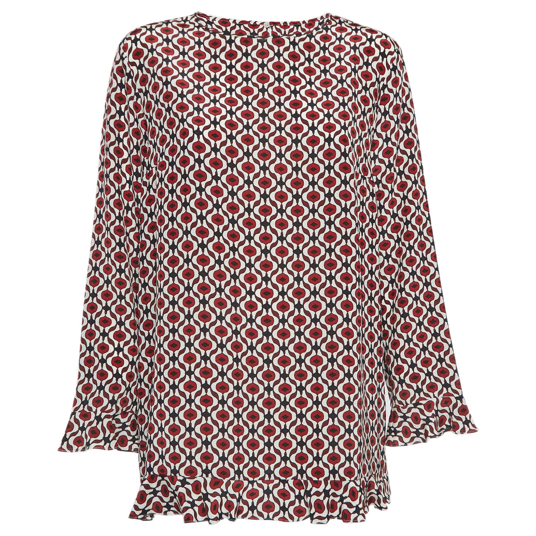 S'Max Mara Multicolor Printed Silk Top L For Sale
