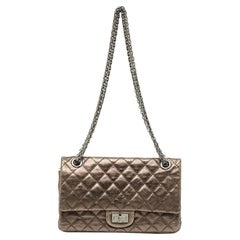 Chanel Metallic Quilted Aged Leather Reissue 2.55 Classic 225 Flap Bag
