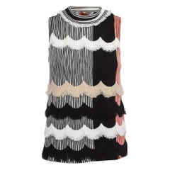 Missoni Multicolor Patterned Knit Scallop Detail Tank Top S