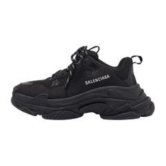 Balenciaga Black Nubuck Triple S Lace Up Sneakers Size 39