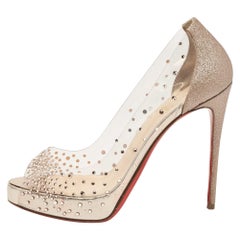 Christian Louboutin escarpins très bustier rose métallisé et PVC, taille 37