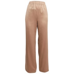 Max Mara Brown Satin Loose Fit Pants XL