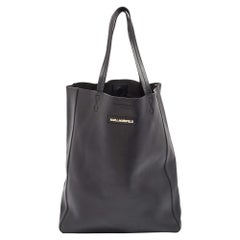 Karl Lagerfeld Black Leather Vertical Tote