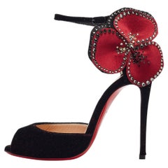Christian Louboutin Black Velvet Pensamoi Sandals Size 35