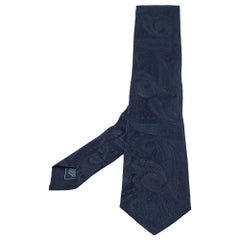 Cravate traditionnelle en soie Jacquard Paisley bleu Brioni