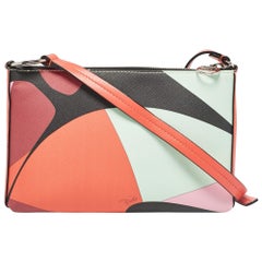 Emilio Pucci Sac à bandoulière en cuir zippé multicolore