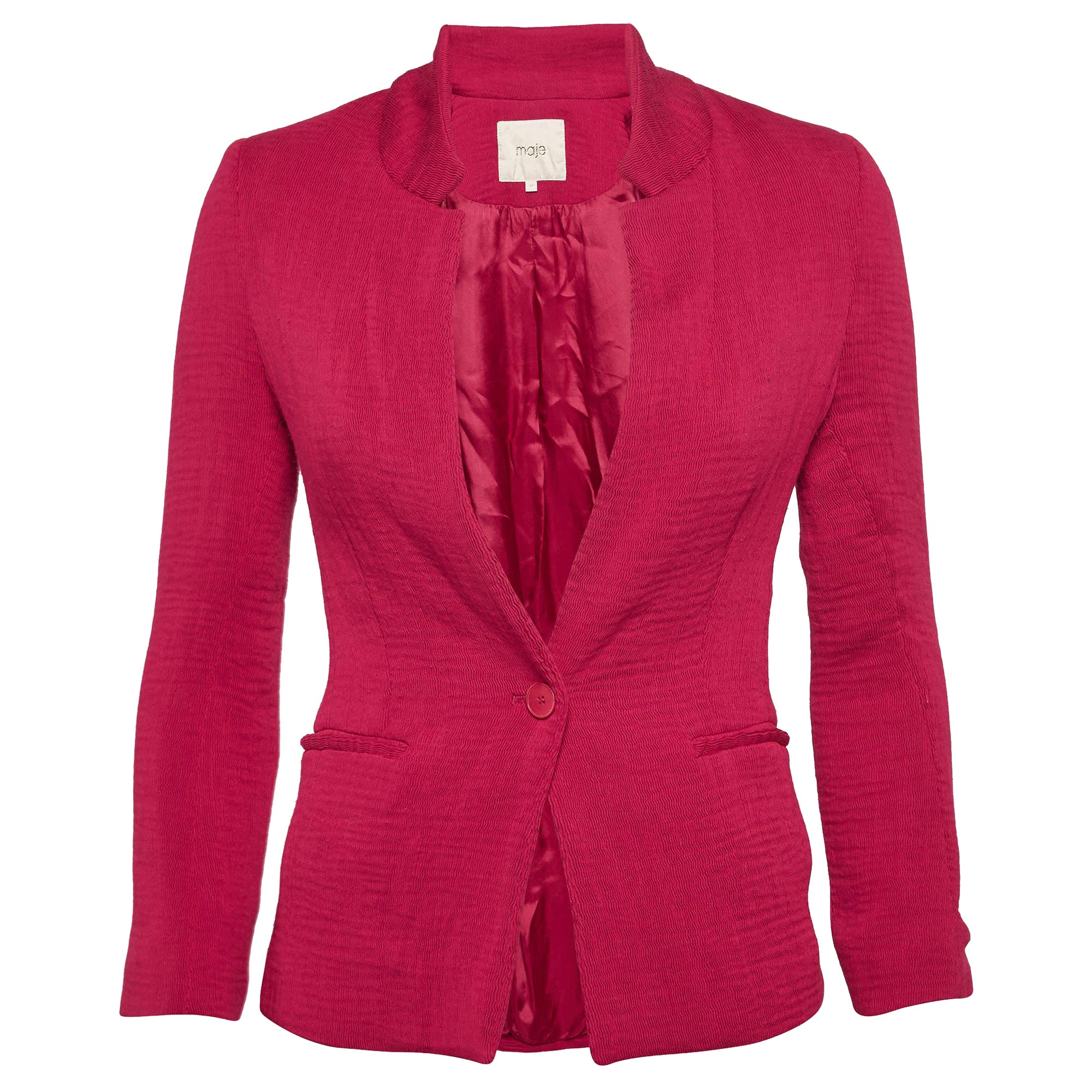 Maje Blazer monopetto in crêpe rosa M.