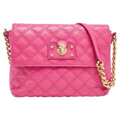 Marc Jacobs Borsa a spalla singola grande in pelle trapuntata rosa
