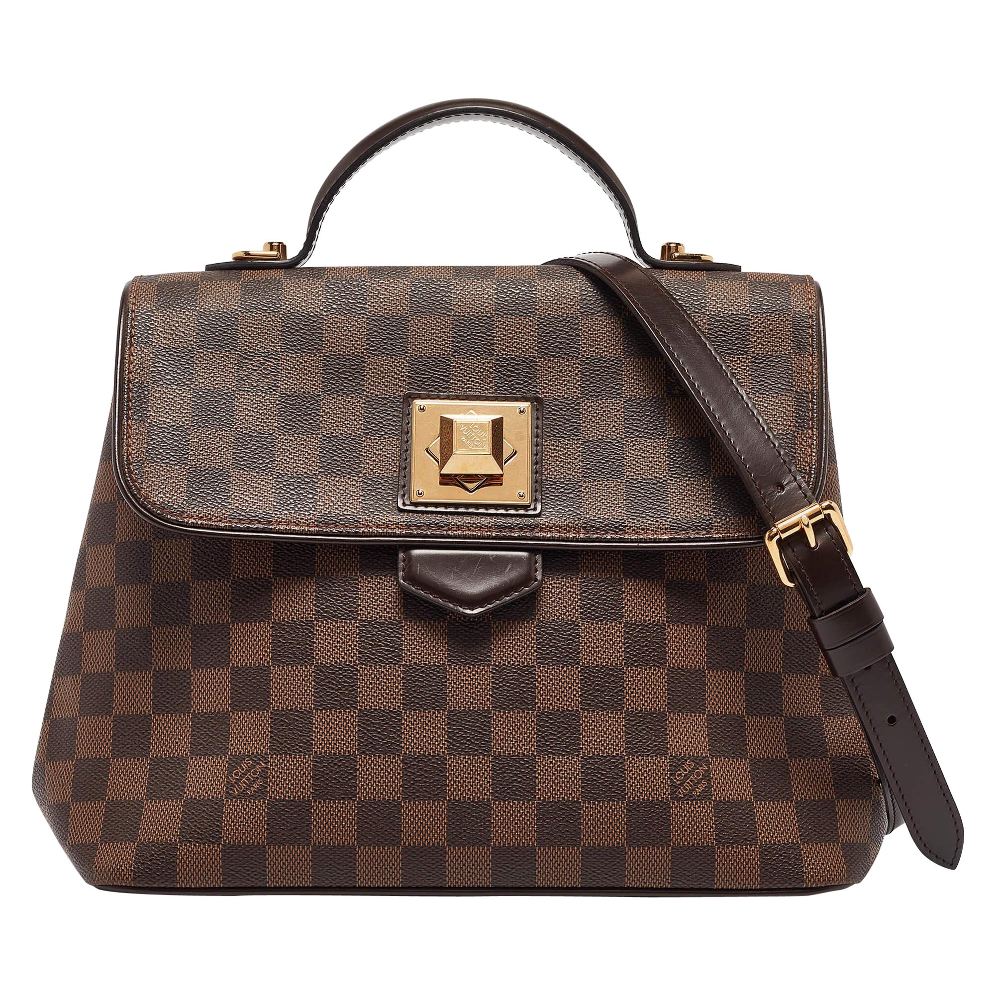 Louis Vuitton Damier Ebene Canvas Bergamo MM Bag For Sale