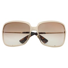 Yves Saint Laurent Gold/Brown 6145/S Oversized Sunglasses