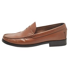 Tod's Brown Leather Gommino Loafers Size 42