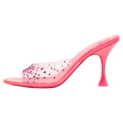 Christian Louboutin Transparent PVC Degramule Sandals Size 38