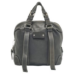 Chloe Blue Leather Zip Dome Satchel