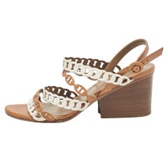 Hermes Brown Leather Romy Ankle Strap Sandals Size 39