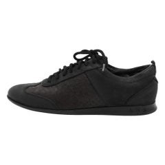 Louis Vuitton - Sneakers basse in raso e camoscio Monogram nero misura 37,5
